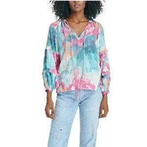 LOVE THE LABEL Lucette Top in Rosie Blue / Size Small /